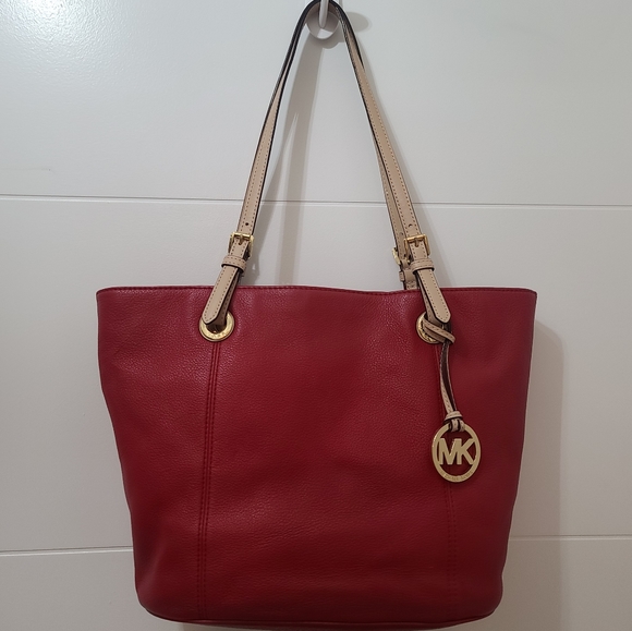 MICHAEL Michael Kors Handbags - MICHAEL MICHAEL KORS Red Leather Jet Set Large Tote